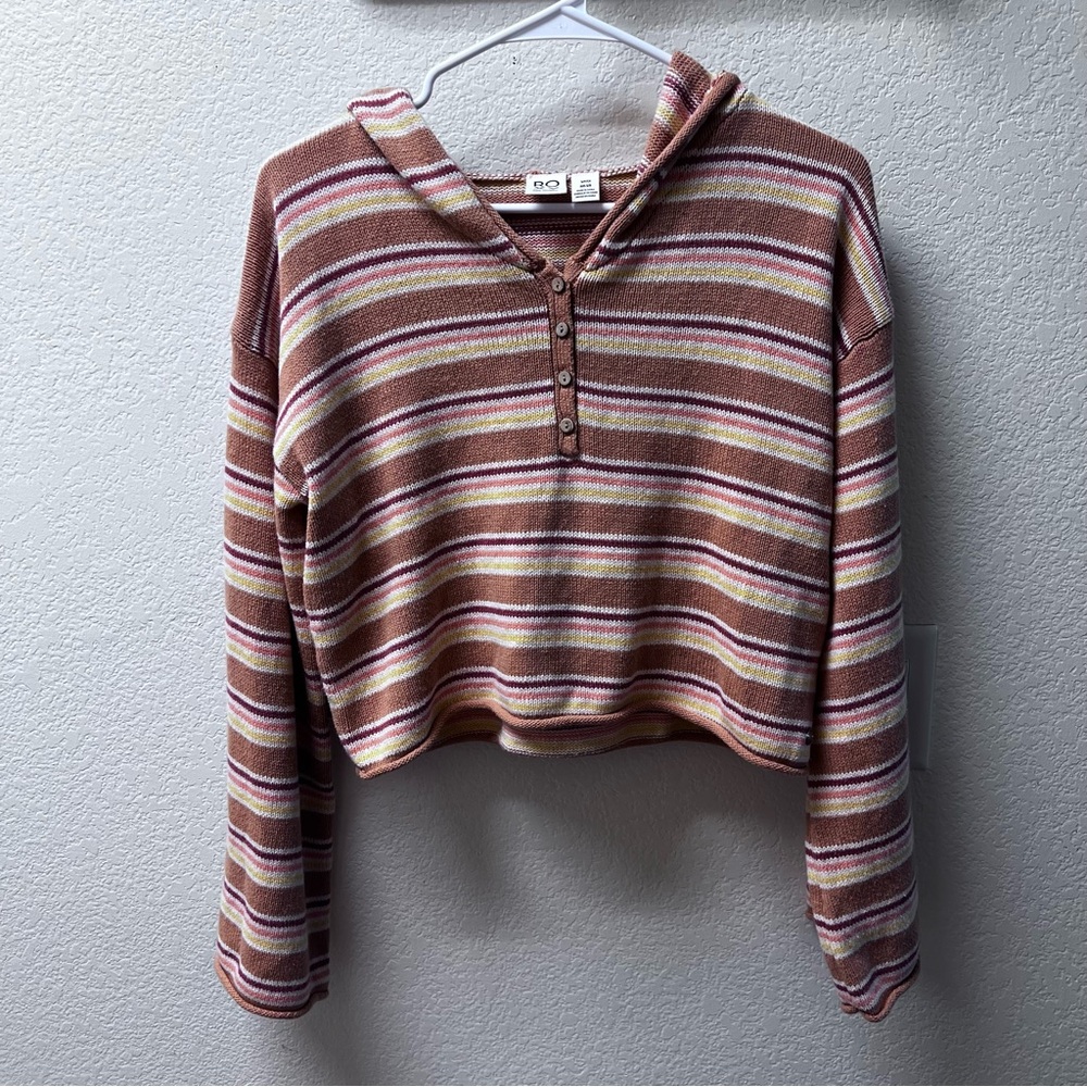 ROXY sweater hoodie small Nomadic Squad Stripe Long Sleeve Hoodie Womens Striped